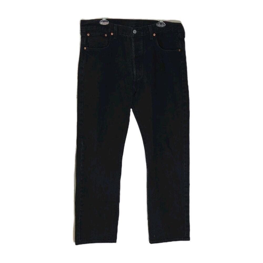 Levi's 501 Series Black Denim Straight Leg Jeans Button Regular Fit 5-Pocket